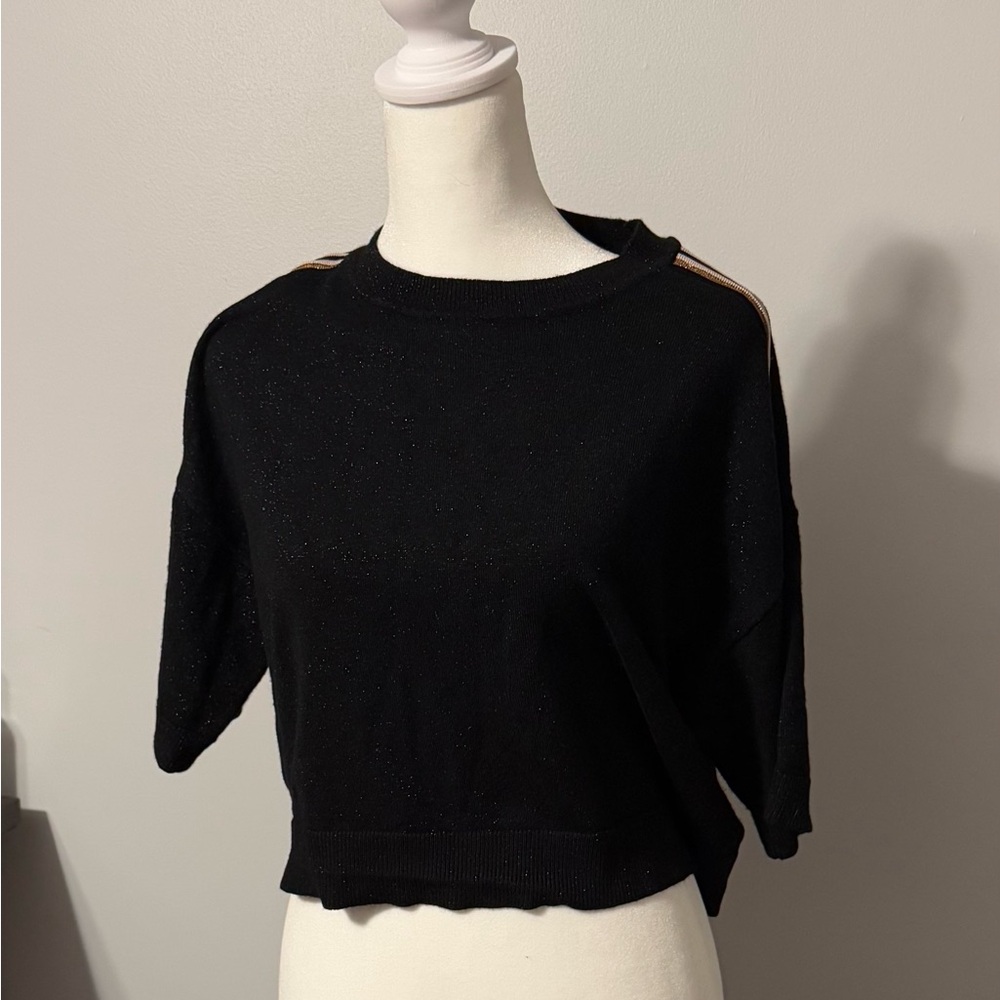House Of Harlow Black Cropped Sweater